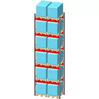 Стеллаж паллетный фронтальный СП 9500(Н)х2200х1100х120х2,5 мм (на ярус 2 финпаллеты по 400 кг)