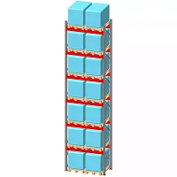 Стеллаж паллетный фронтальный СП 11000(Н)х2200х1100х120х2,5 мм (на ярус 2 финпаллеты по 1000 кг)