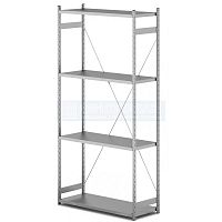 Стеллаж оцинкованный СЦЛ 1800х1250х600 - 4 полки (100 кг на полку)